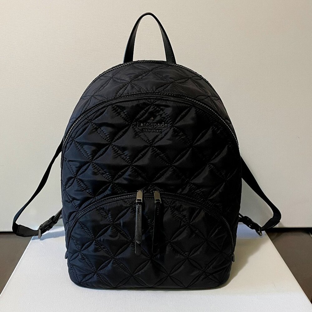 Kate Spade "Karissa" Large Quilted Nylon Black Backpack (NWOT)